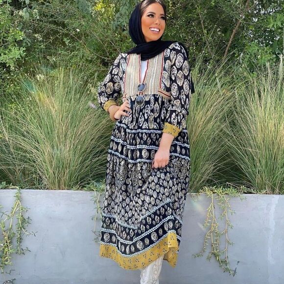 Zara Embroidered Dress Kaftan New Print - Picture 6 of 11